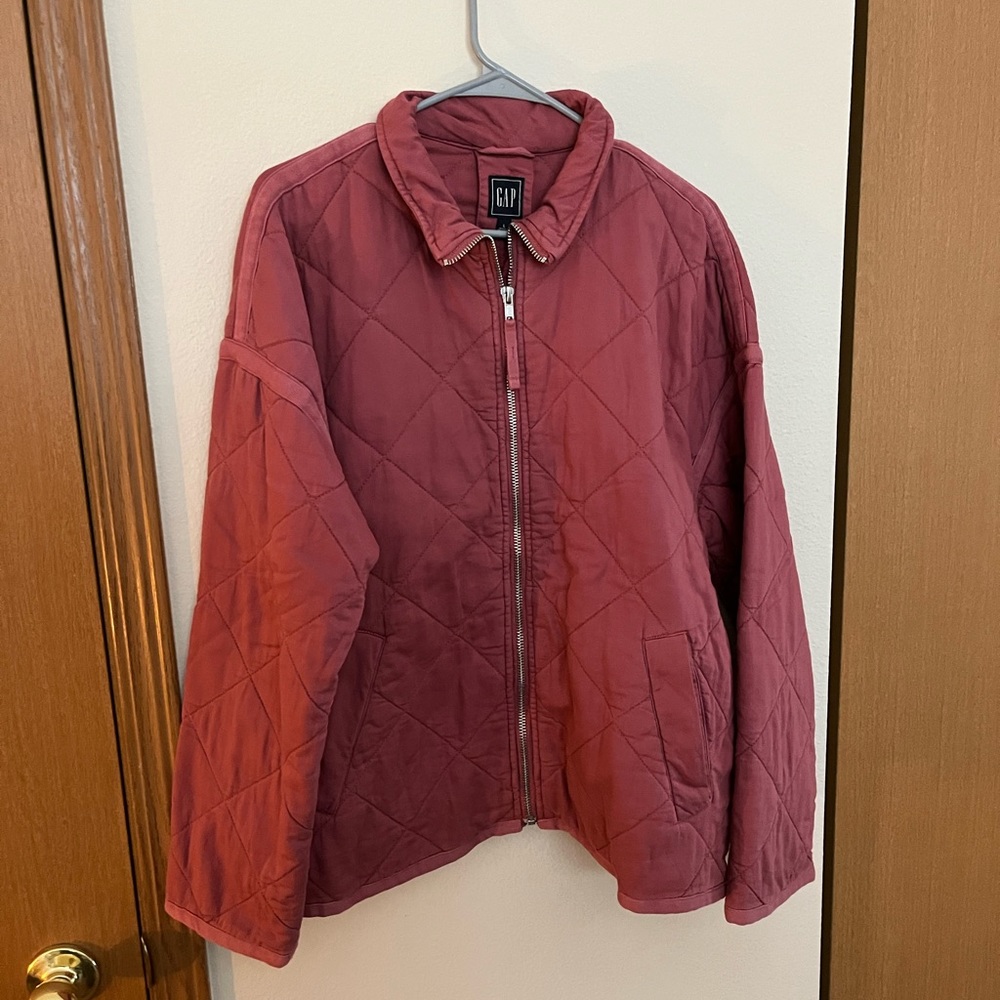 Gap Raspberry Quilted Jacket Womens L